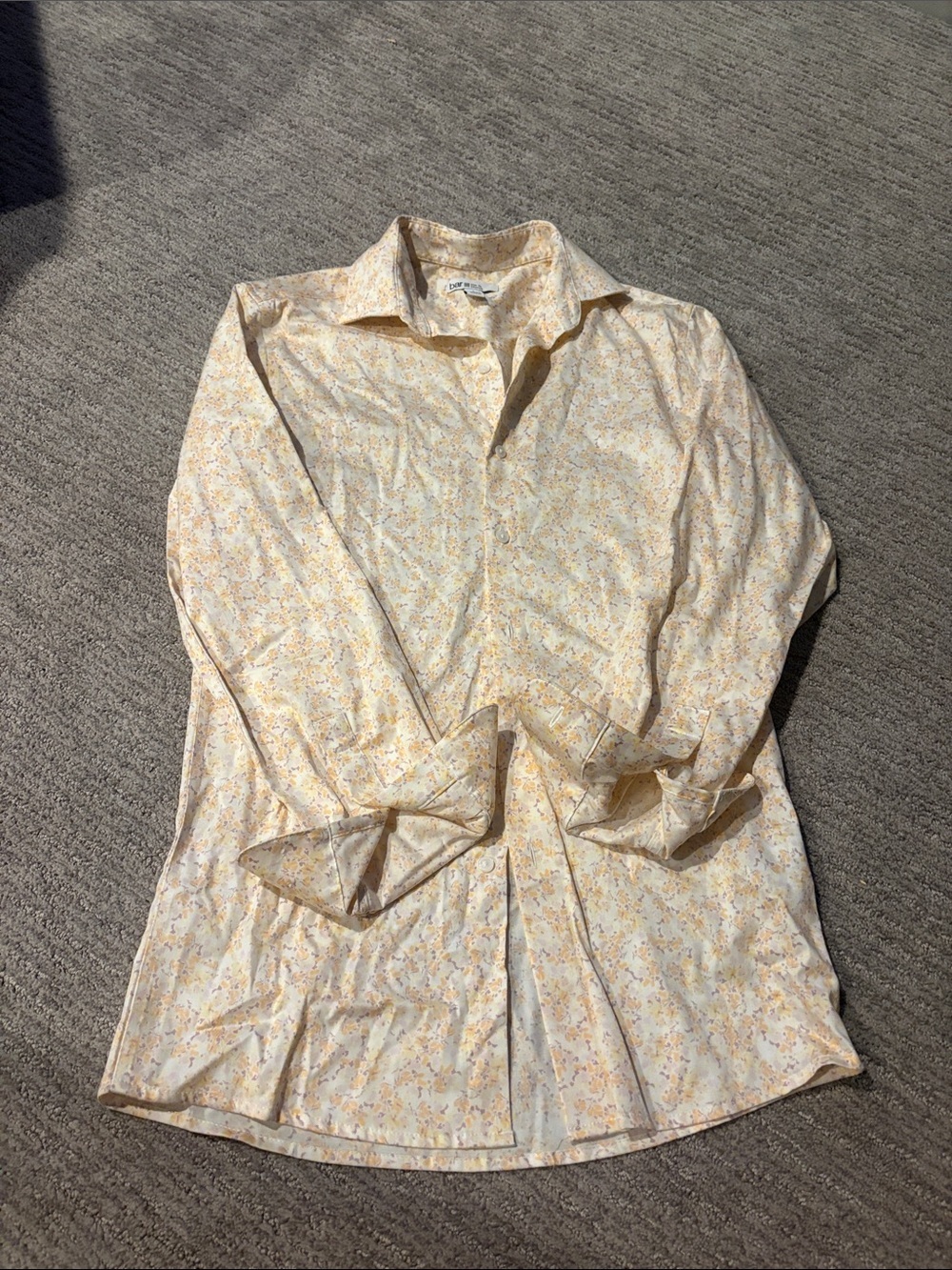 Bar III Yellow Floral Dress Shirt